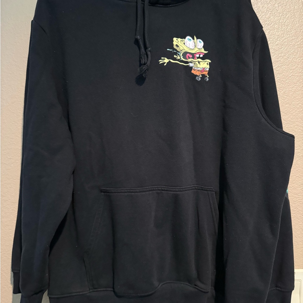 H&M Black Hoodie with Cartoon Graphic